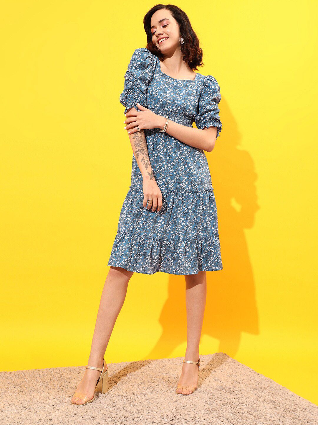 STREET 9 Floral Georgette A-Line Dress