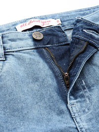 all about you Women Straight Fit High-Rise Heavy Fade Stretchable Jeans