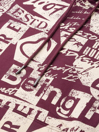 Being Human Men Violet Printed Hooded Sweatshirt