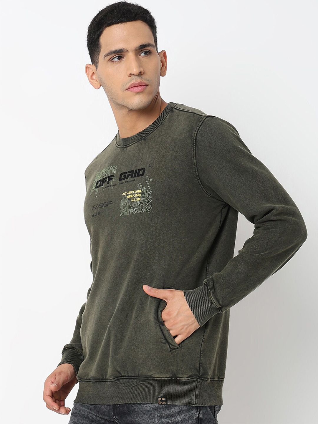 SPYKAR Typography Printed Pullover Sweatshirt