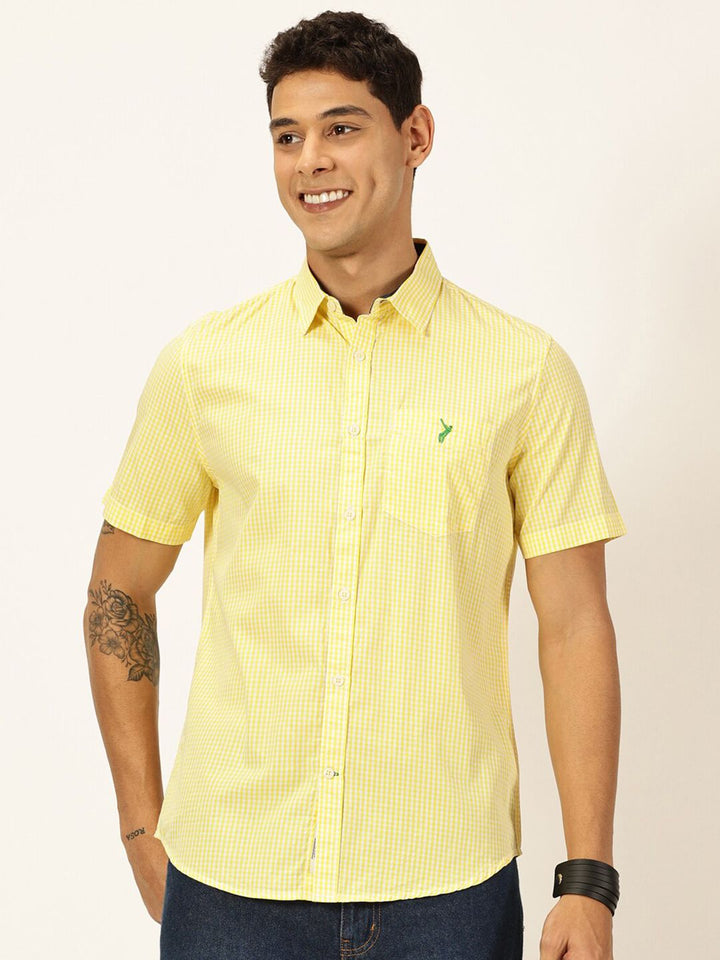 Thomas Scott Standard Slim Fit Checked Pure Cotton Casual Shirt