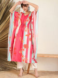 Indo Era Women Floral Printed Gotta Patti Kurta