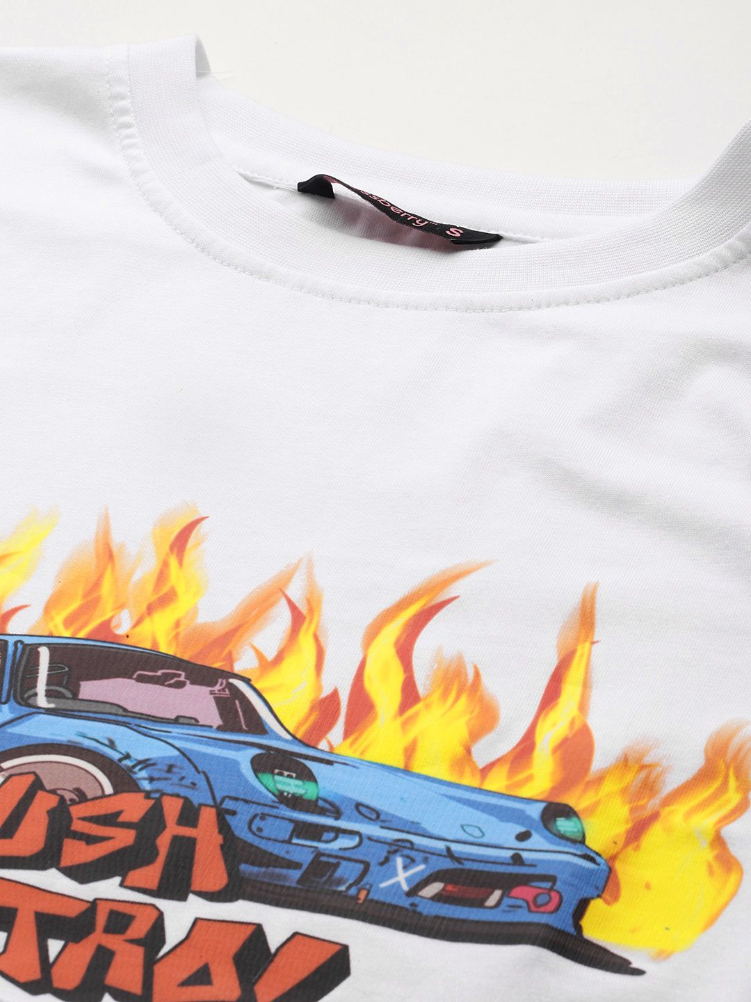 DressBerry Women Printed Pure Cotton Crop T-shirt