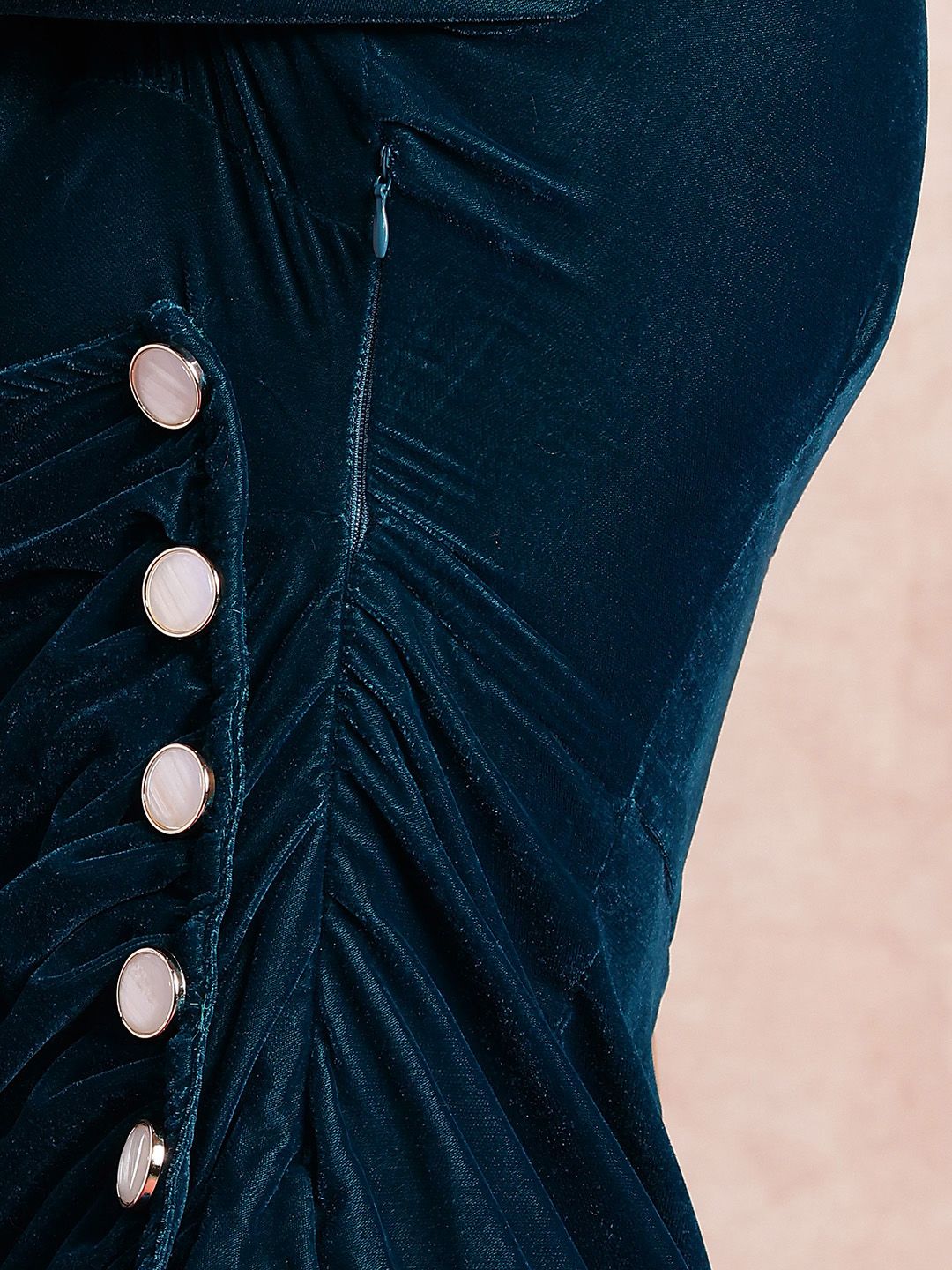 all about you Velvet Wrap-Style Sheath Dress