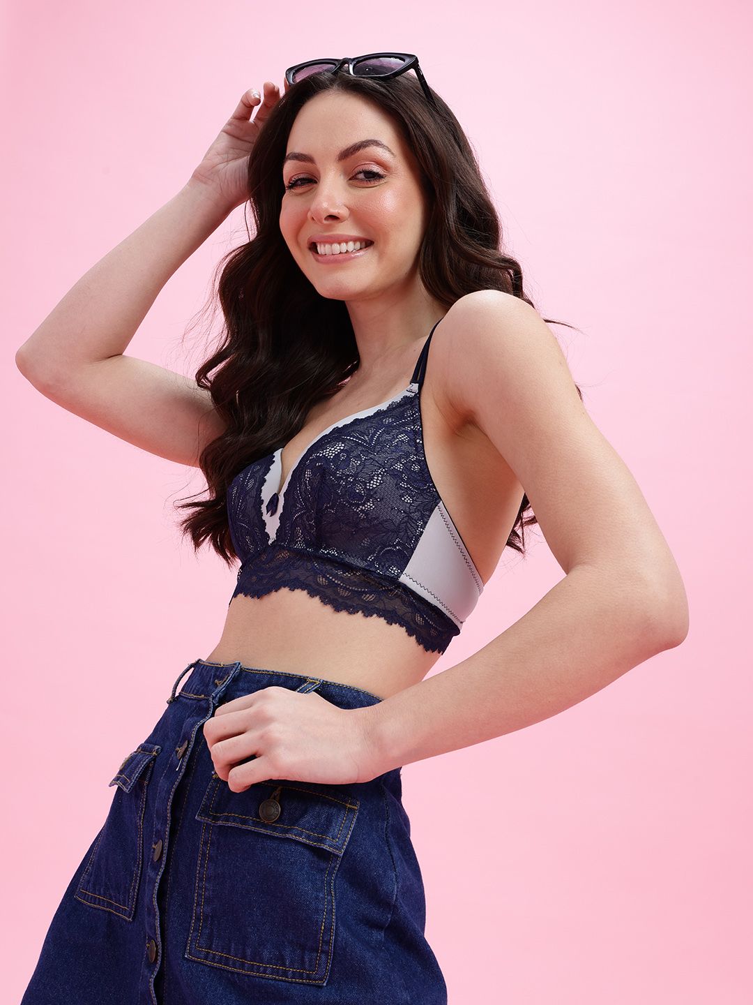 DressBerry Floral Full Coverage Lightly Padded Bralette Bra DRM-DB-MK27D