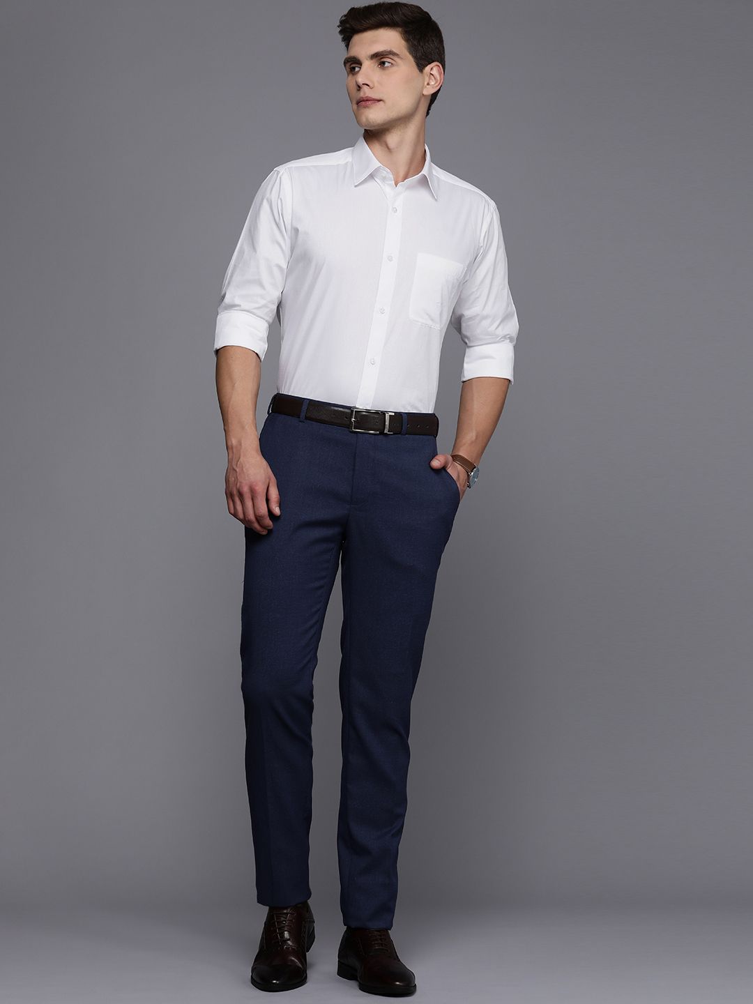 Raymond Pure Cotton Textured Slim Fit Formal Shirt