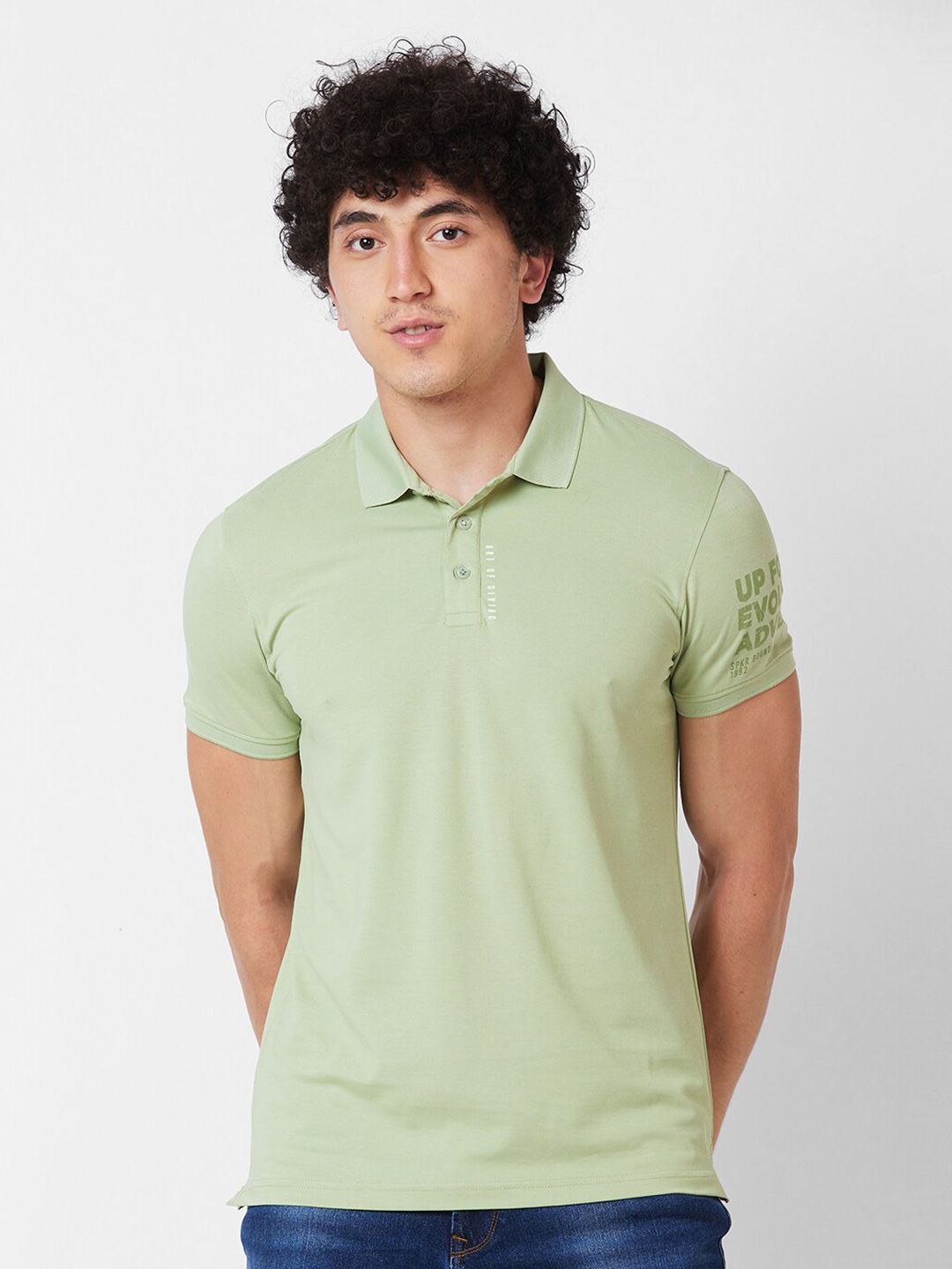 SPYKAR Polo Collar Cotton Slim Fit T-shirt