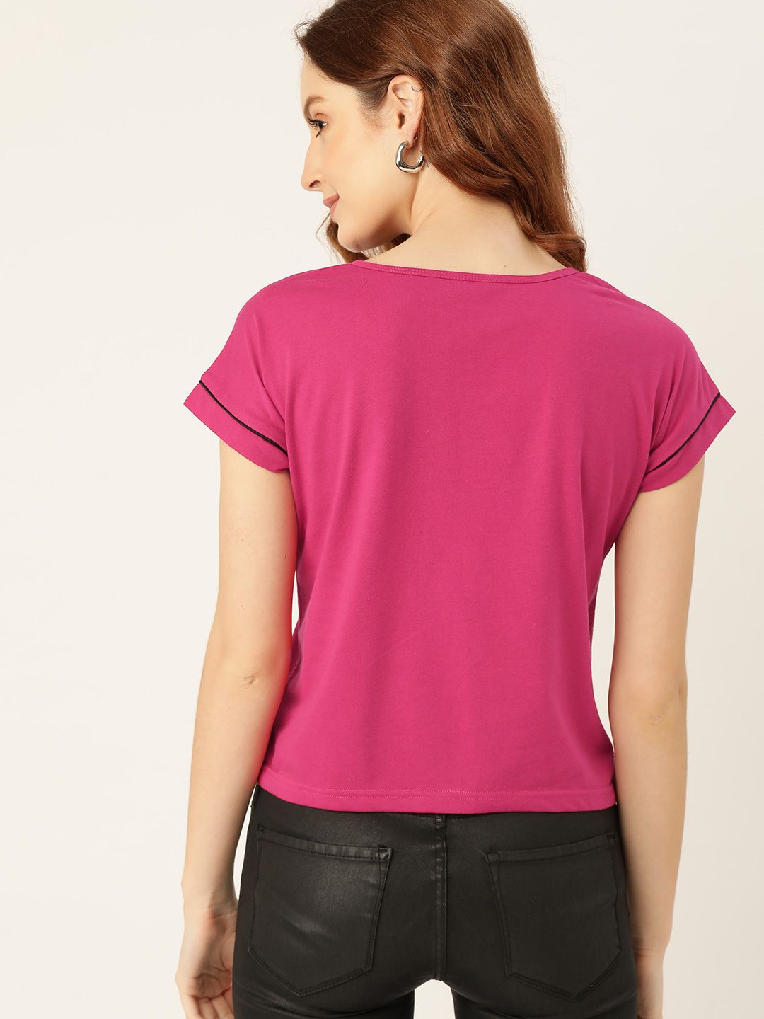 DressBerry Pink Solid Regular Top