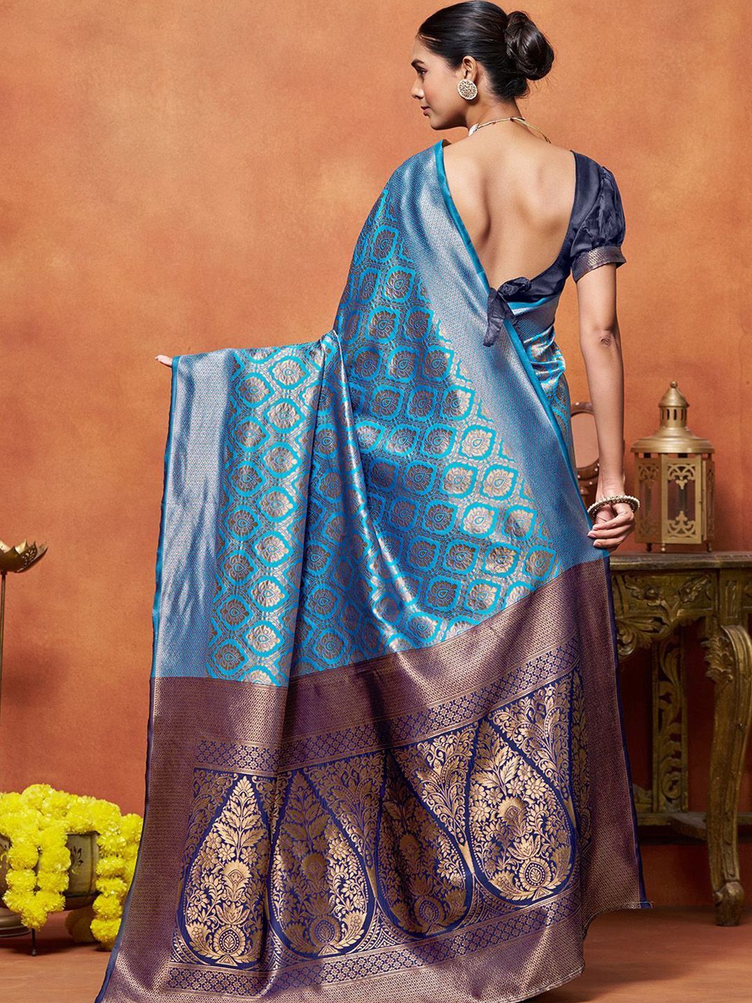 KALINI Woven Design Zari Banarasi Saree