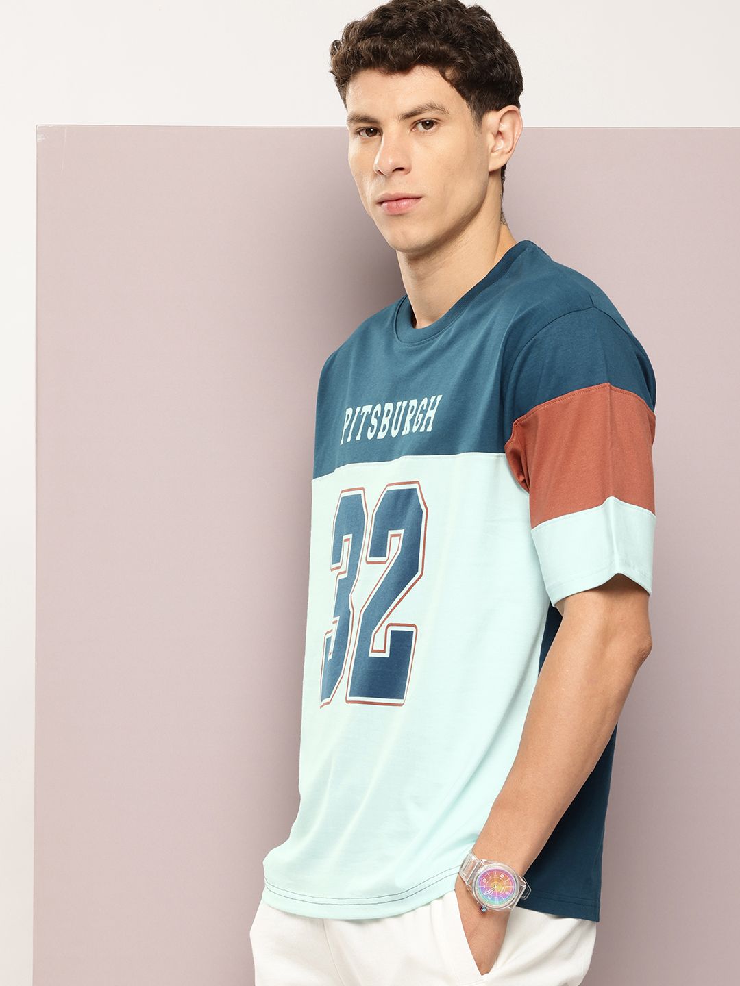 DILLINGER Men Typography Printed Oversized T-shirt