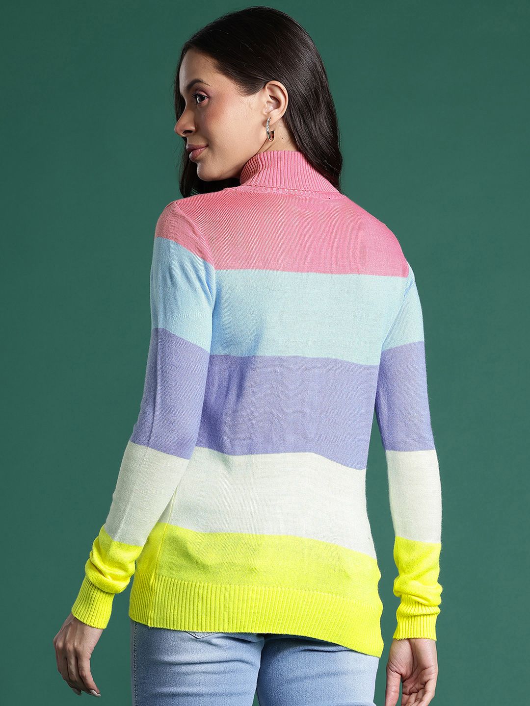 DressBerry Striped Turtleneck Sweaters