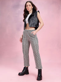 DressBerry Women Self-Design Monochrome Trousers