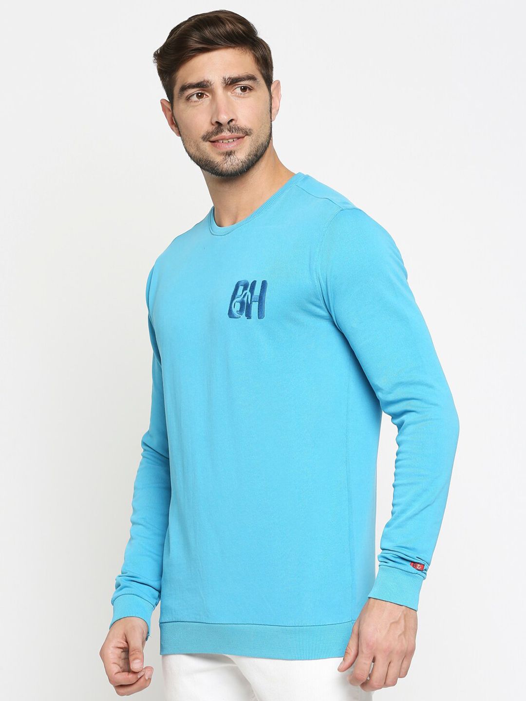Being Human Men Turquoise Blue Printed Sweatshirt