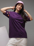 DILLINGER Women Short Sleeve Oversized Crew Neck Printed Tshirt