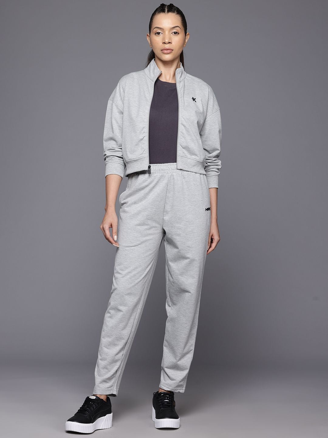 HRX by Hrithik Roshan Brand Logo Detail Lifestyle Zip-Up Tracksuit