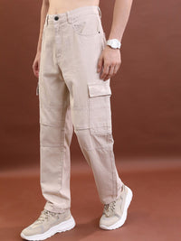 HIGHLANDER Men Khaki Relaxed Fit Clean Look Cotton Jeans