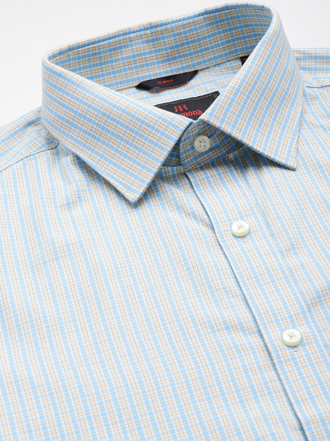 Raymond Pure Cotton Slim Fit Checked Formal Shirt