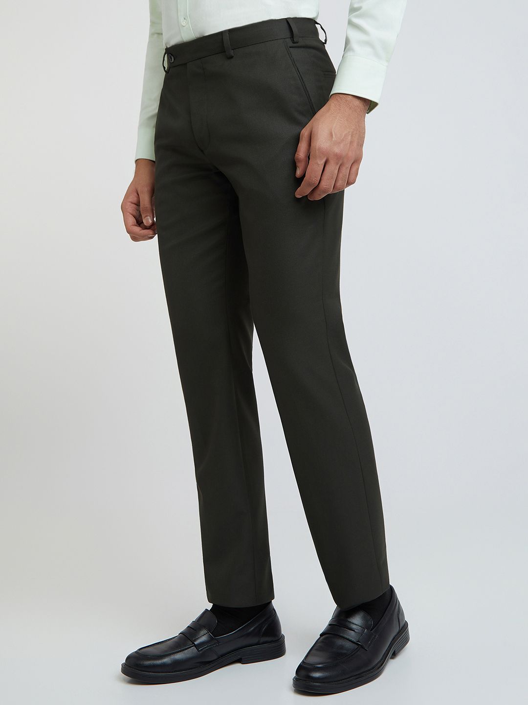 Park Avenue Men Tapered Fit Low-Rise Formal Trousers