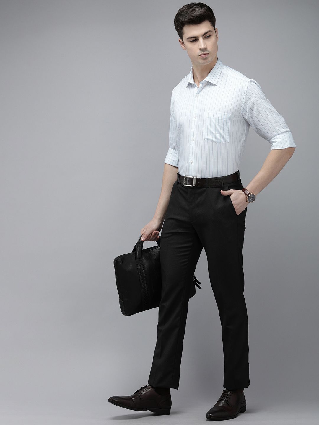 Park Avenue Slim Fit Striped Pure Cotton Formal Shirt