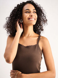 SASSAFRAS BASICS Square Straps Sleeveless Sheath Midi Dress