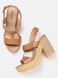 DressBerry Open Toe Block Heels