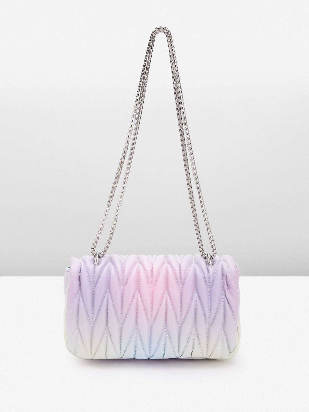 Lino Perros Women Geometric Textured Structured Sling Bag with Quilted Detail