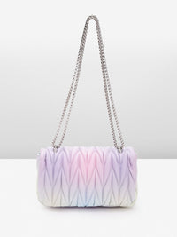 Lino Perros Women Geometric Textured Structured Sling Bag with Quilted Detail