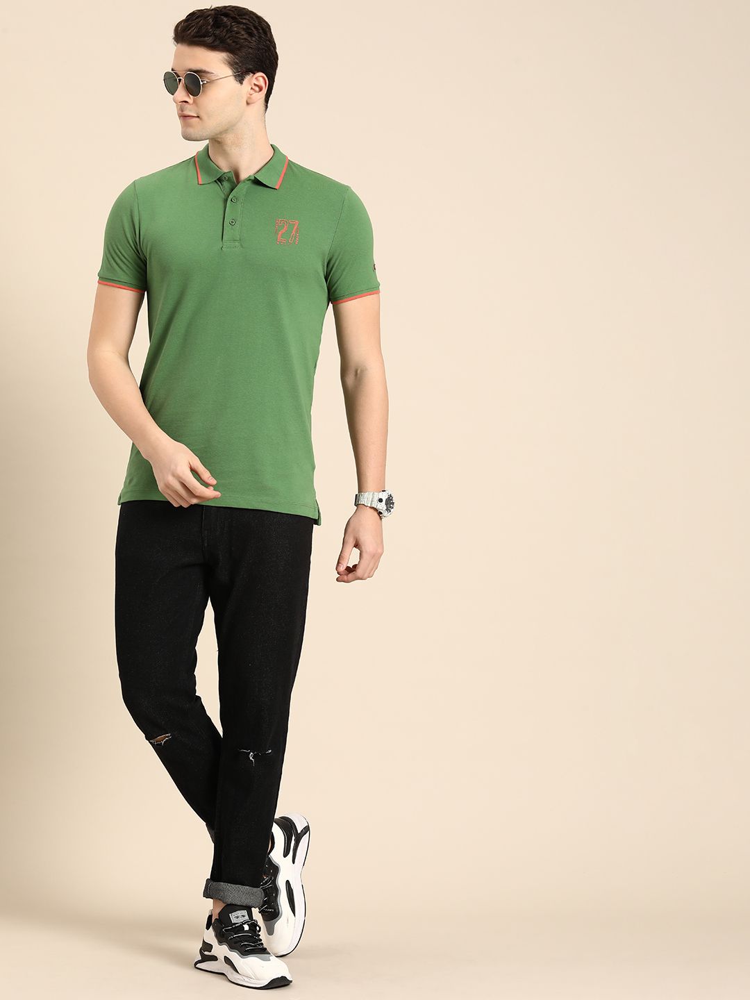 Being Human Short Sleeves Polo Collar Pure Cotton T-shirt