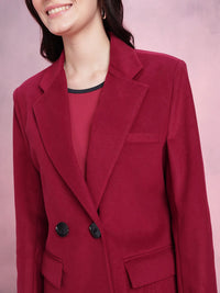 DressBerry Notched Lapel Collar Double Breasted Overcoat