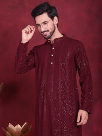 Jompers Sequinned Chikankari Kurta With Trouser