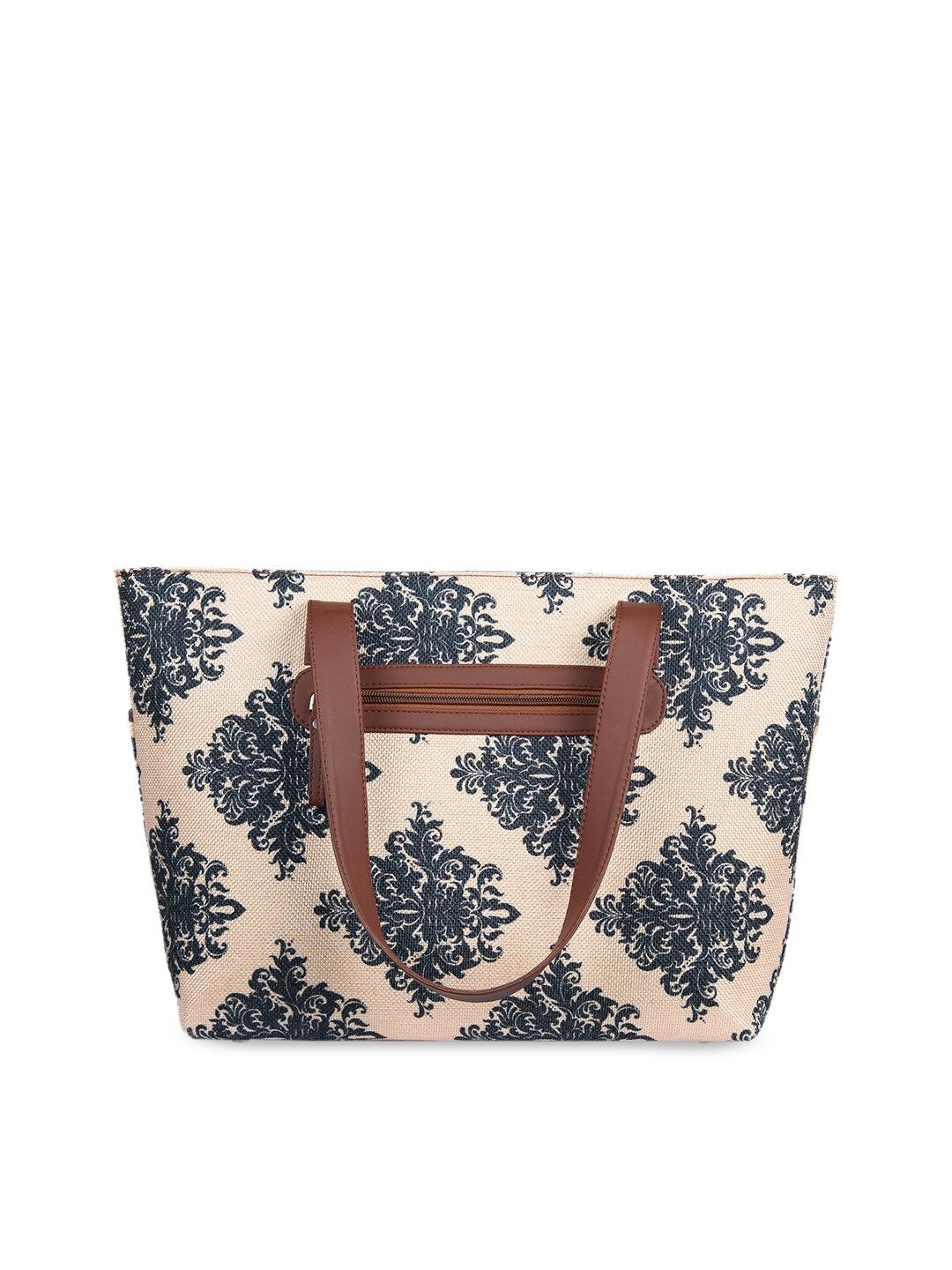 ZOUK Beige Embellished Sustainable Tote Bag