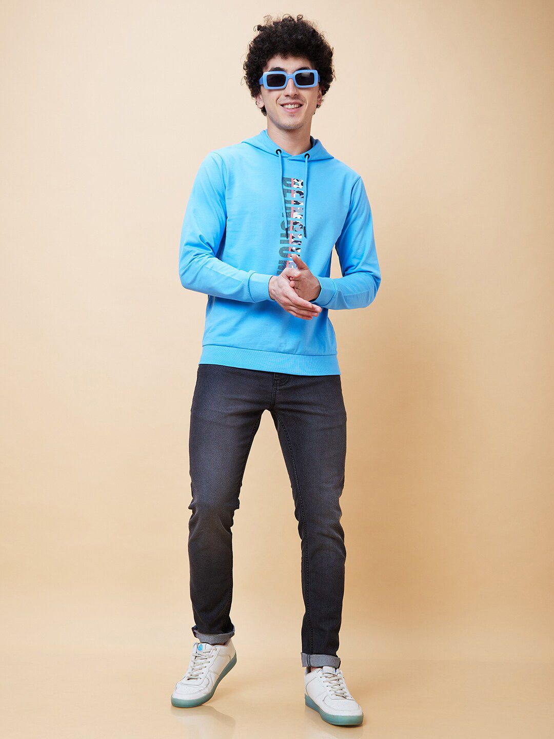 Being Human Typography Printed Hooded Pullover Sweatshirt