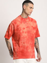 THE BEAR HOUSE Men Tie & Dye Loose Fit Cotton T-Shirt