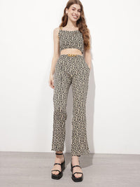 DressBerry Confident Allure Geometric Chain Glam Trousers