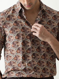 RARE RABBIT Men Tymon Abstract Printed Slim Fit Shirt