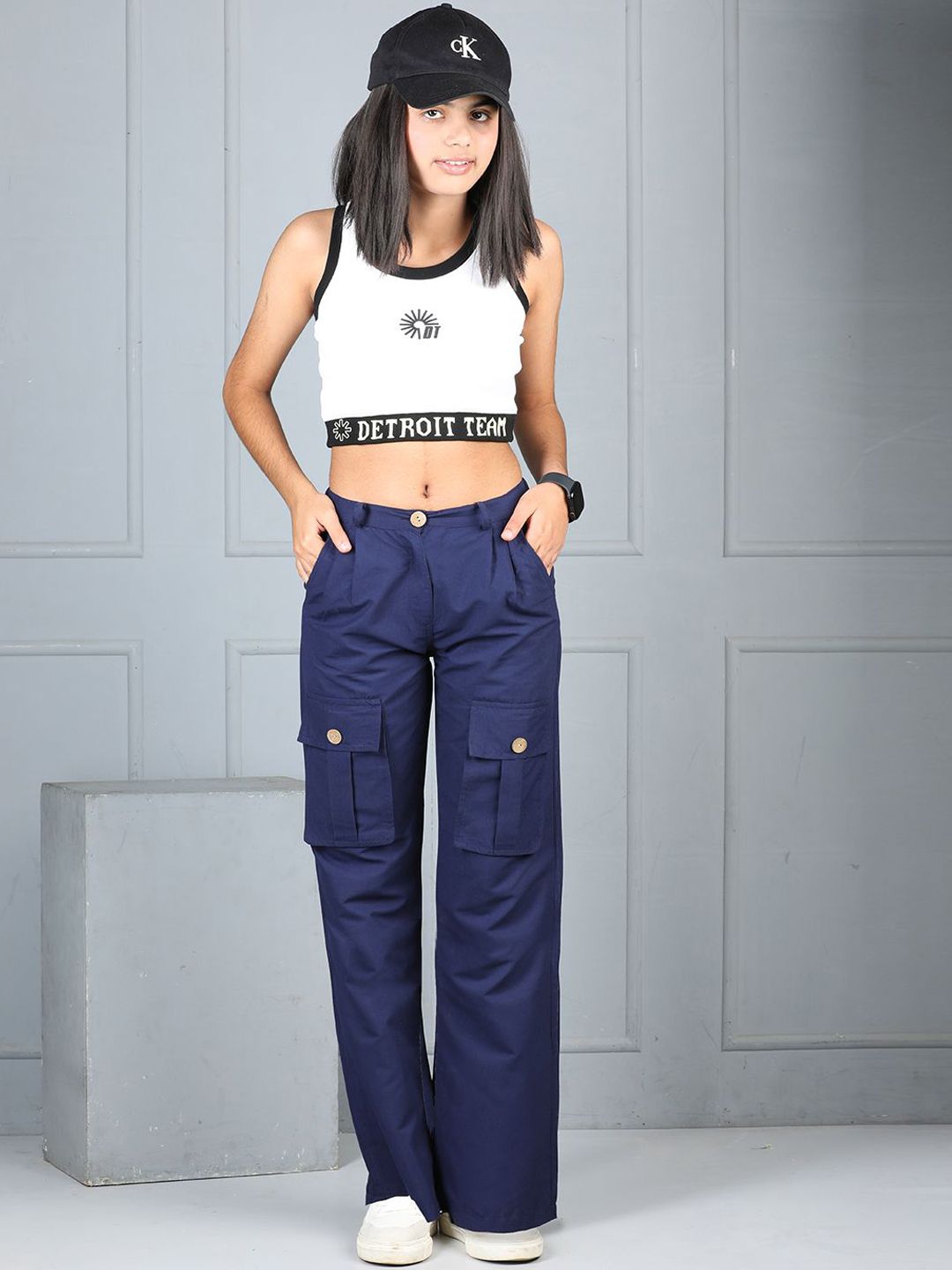 Cutiekins Girls Mid-Rise Regular Fit Easy Wash Cargos