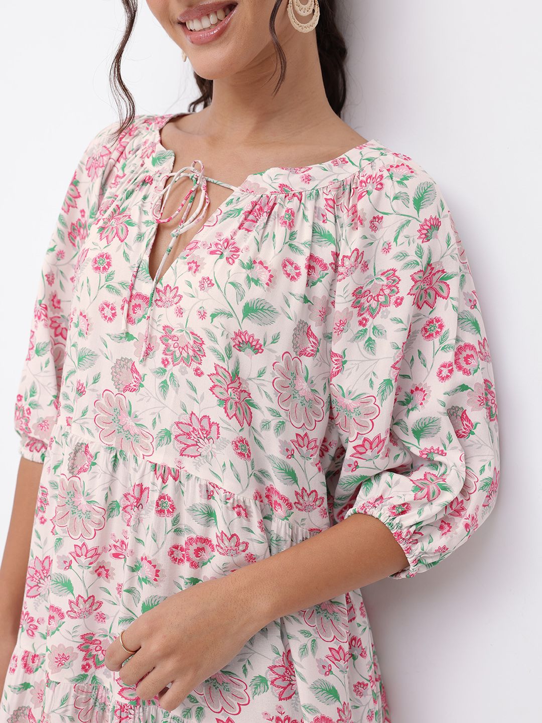 DressBerry Vacay Vibes Floral A-Line Dress