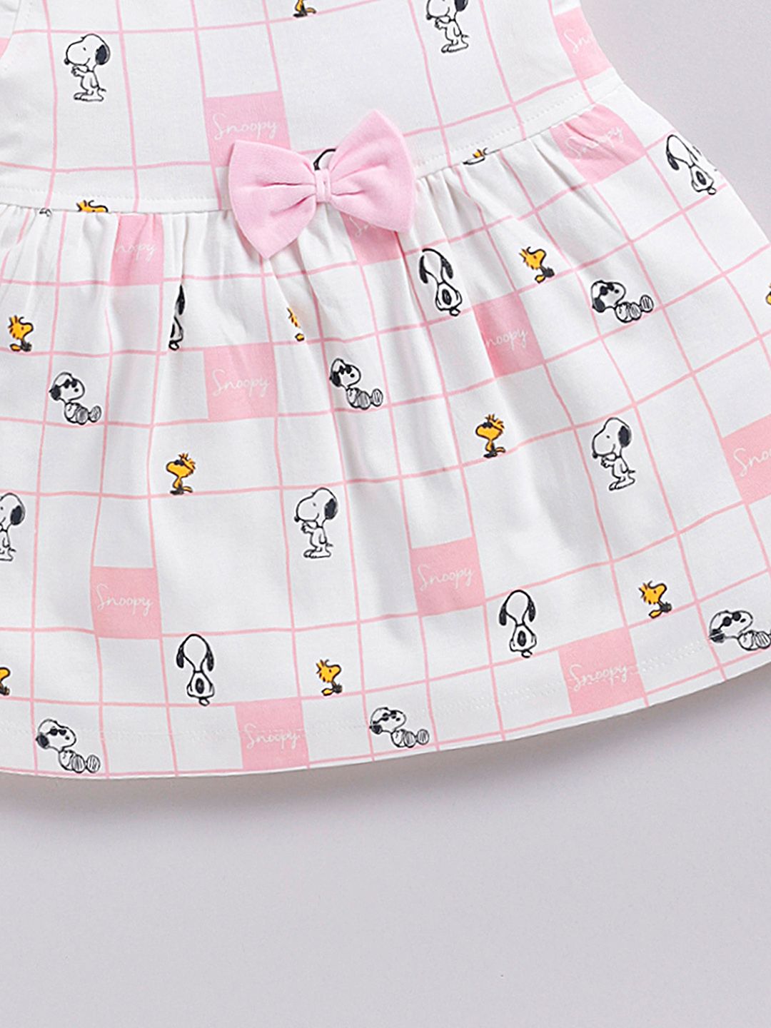 Happy Faces Girls Cotton Printed Flutter Sleeve Fit & Flare Dress