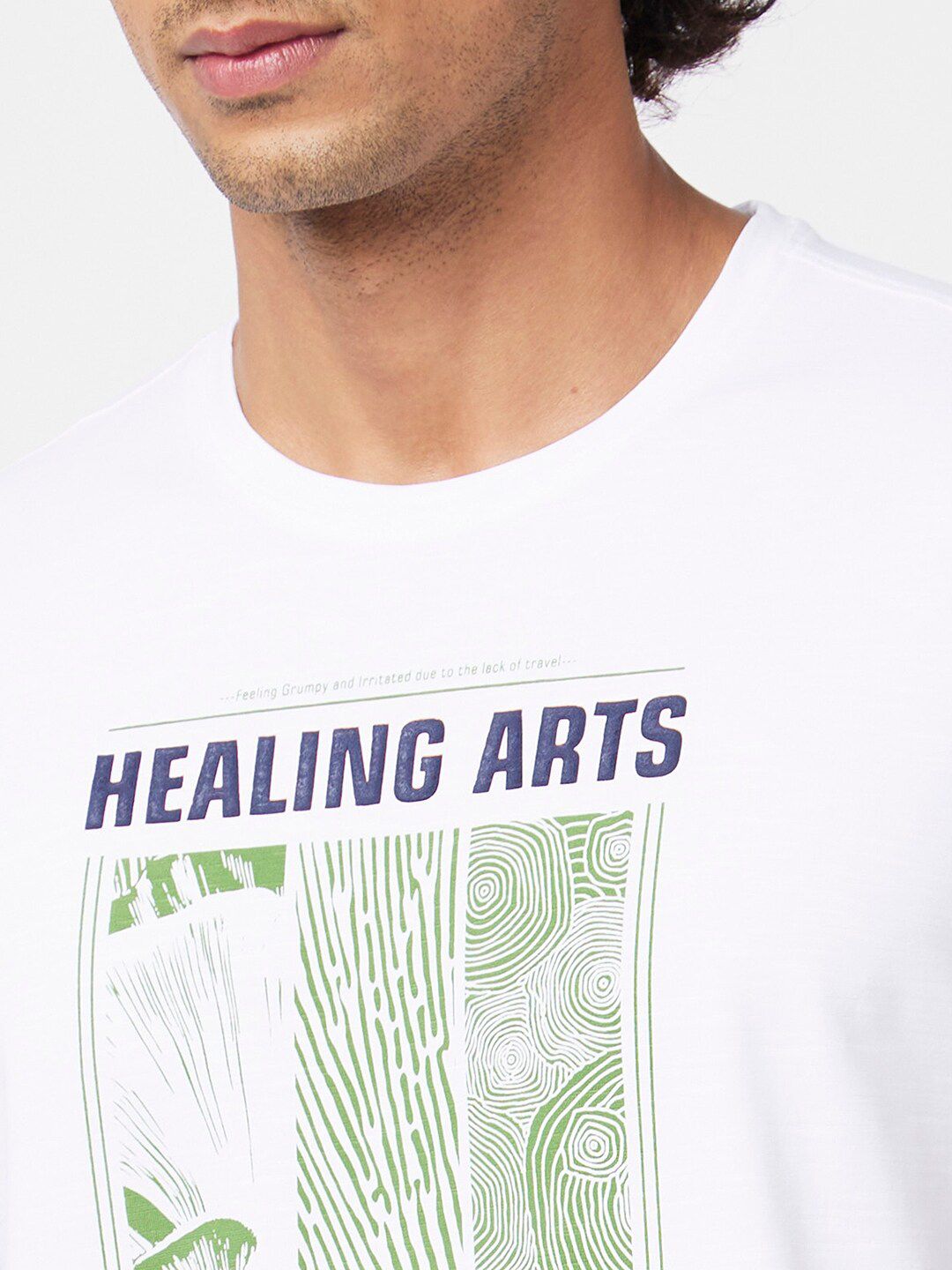 SPYKAR Graphic Printed Slim Fit Cotton T-Shirt