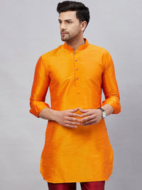 VASTRAMAY Mandarin Collar Curved Kurta