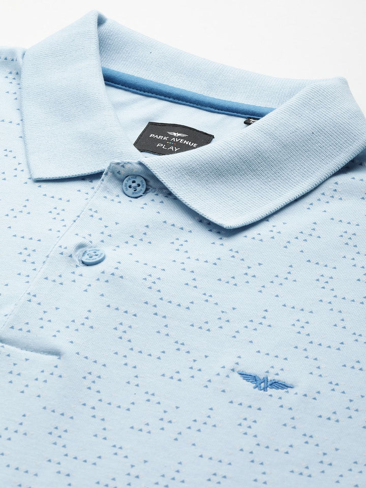 Park Avenue Men Printed Polo Collar Slim Fit T-shirt