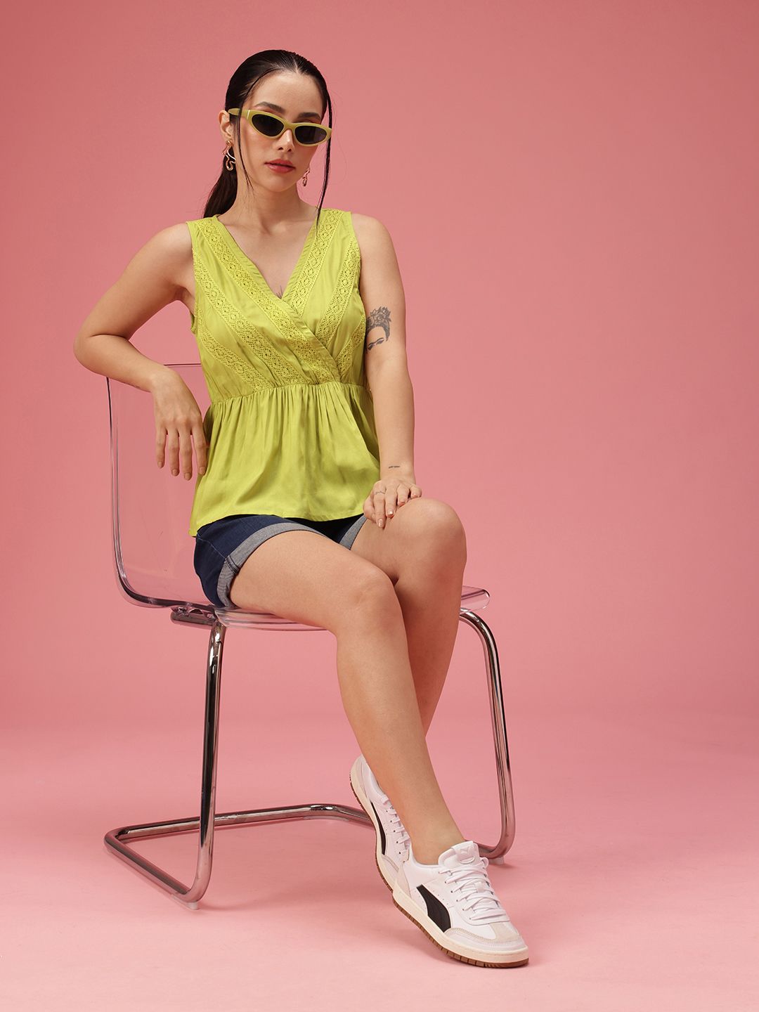 DressBerry Lace Inserts A-line Top