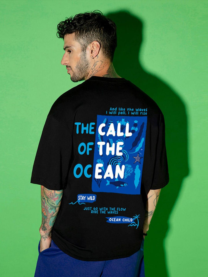 Bewakoof Typography Printed Drop-Shoulder Sleeves Oversized Cotton T-shirt