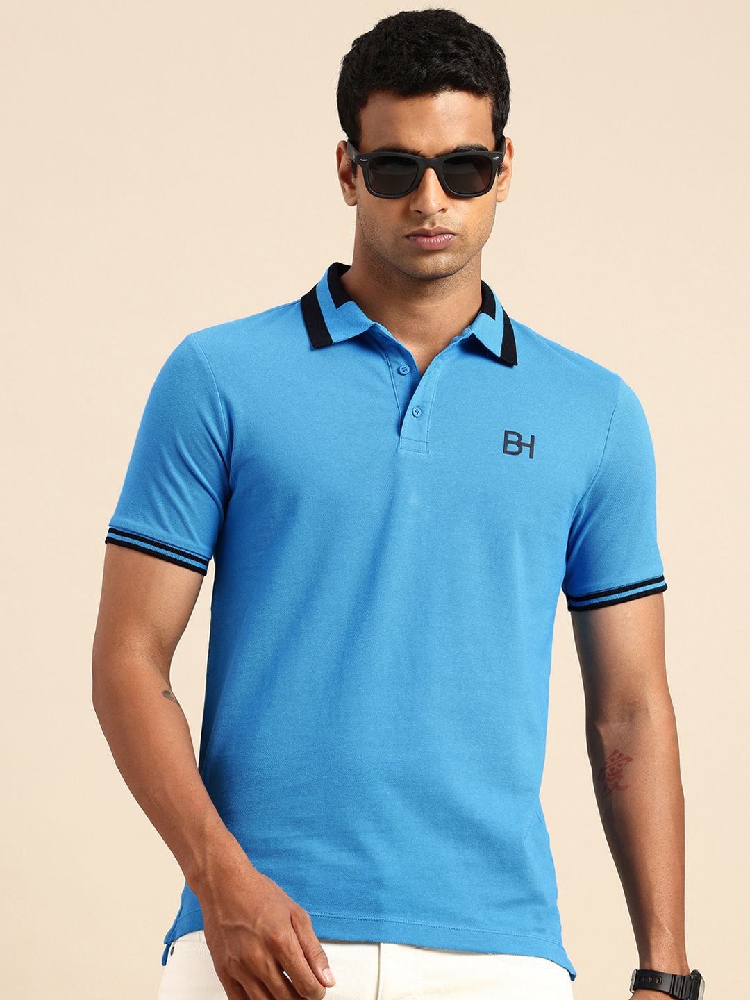 Being Human Polo Collar Pure Cotton T-shirt
