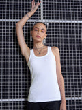 SASSAFRAS White Scoop Neck Tank Top