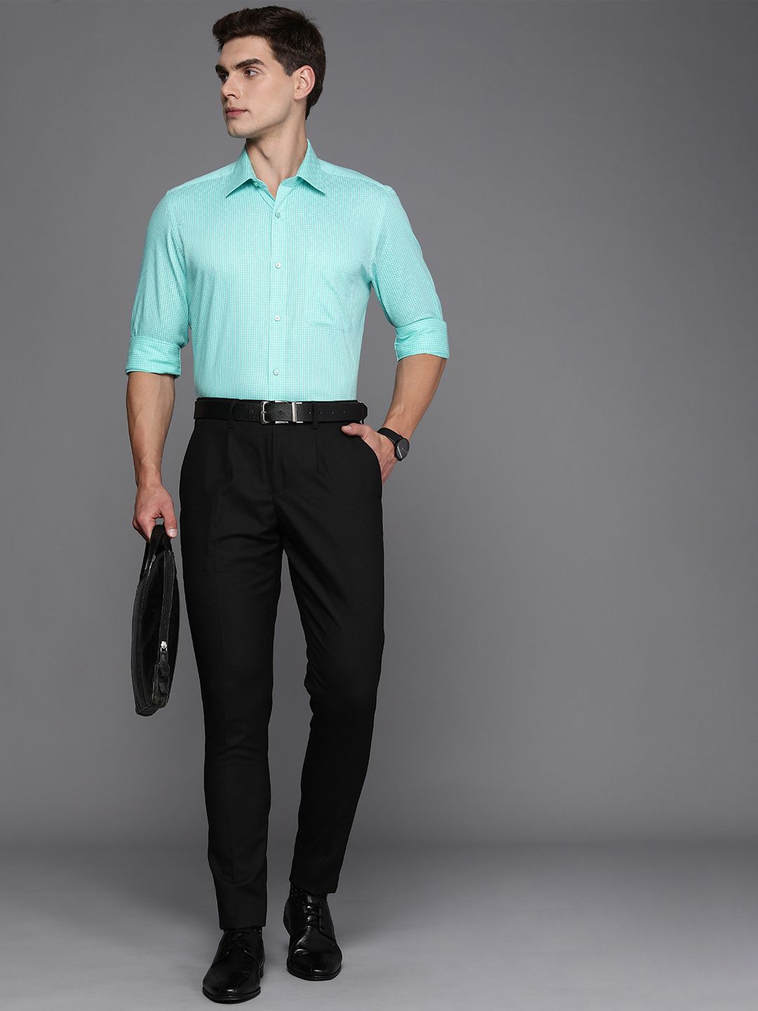 Raymond Pure Cotton Checked Formal Shirt