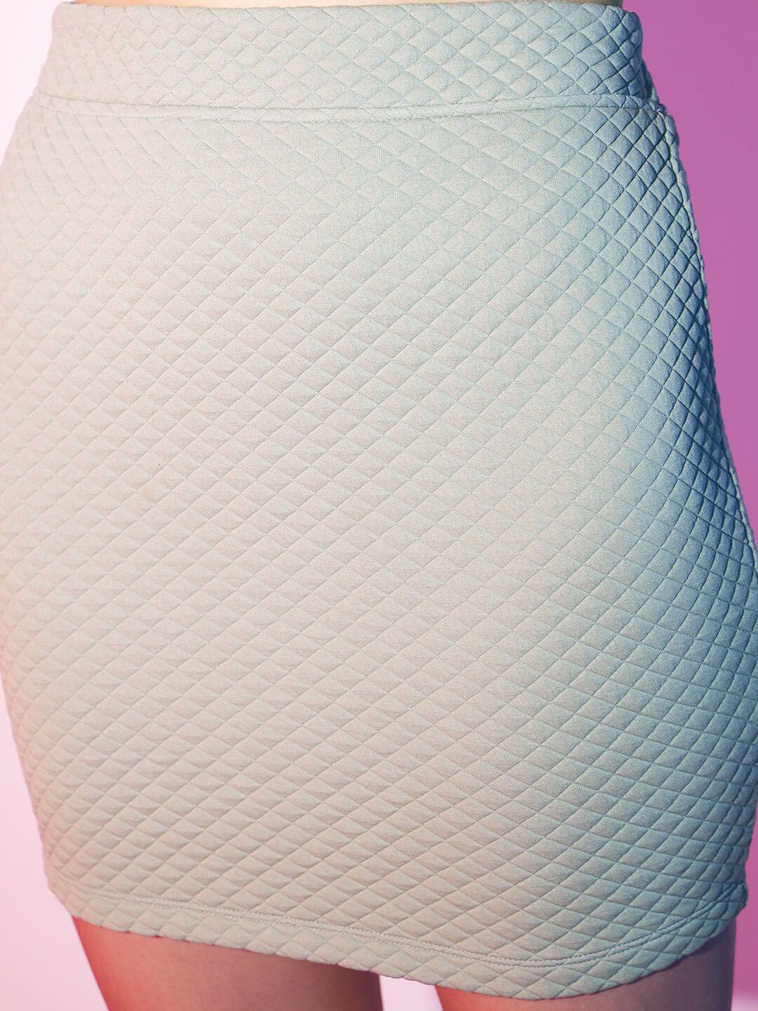 STREET 9 Self-Design Mini Pencil Skirt