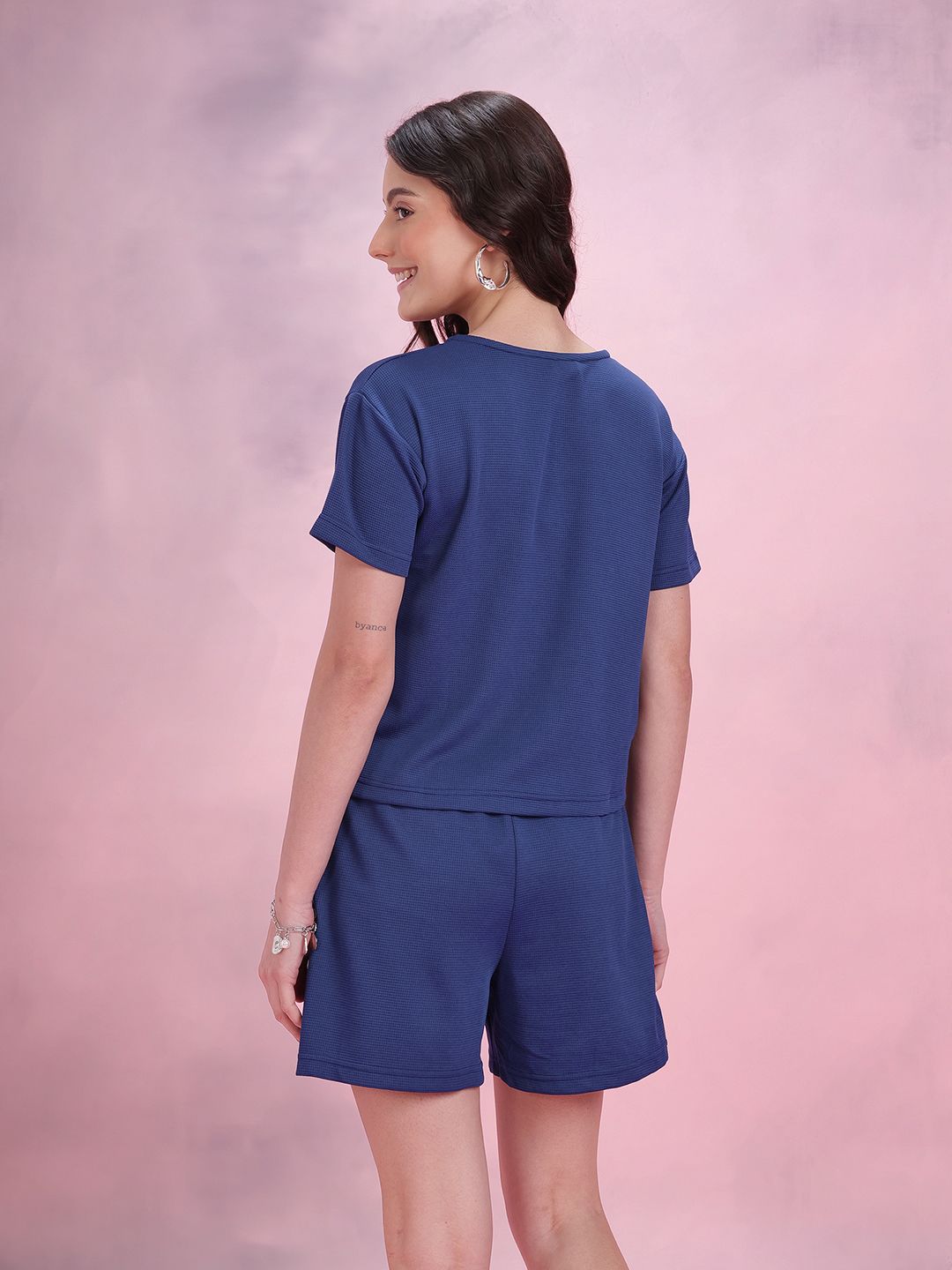 DressBerry Waffle Textured Cargo-Pocketed Co-Ords