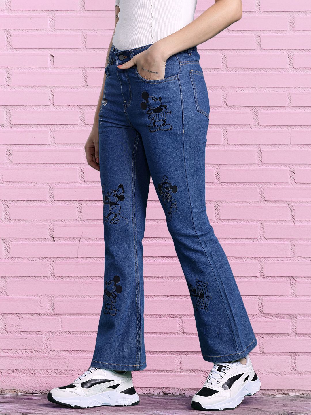 DressBerry Women Bootcut Printed Jeans