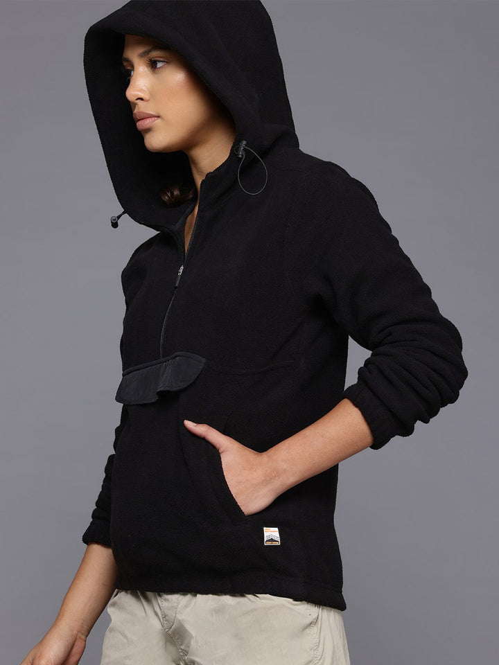 HRX by Hrithik Roshan Hooded Half-Zipper Sweatshirt